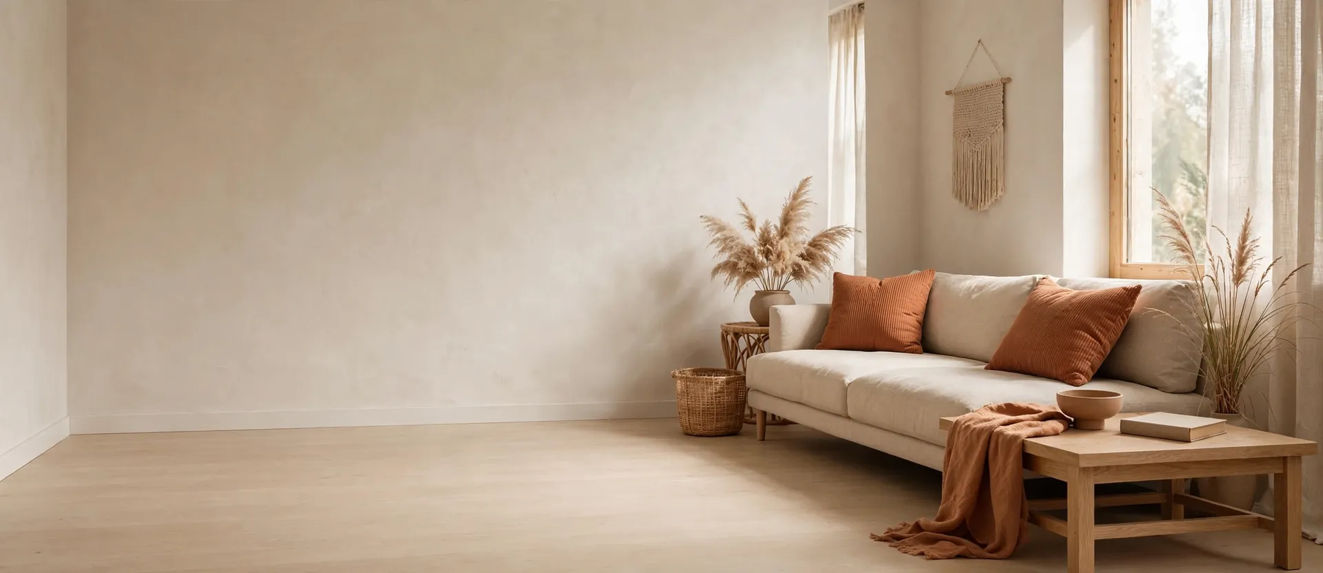 Warm Minimalist Living Room