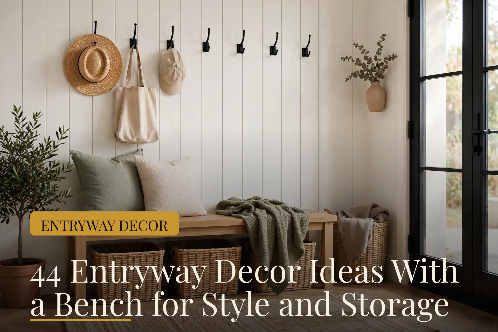 entryway decor ideas with bench image