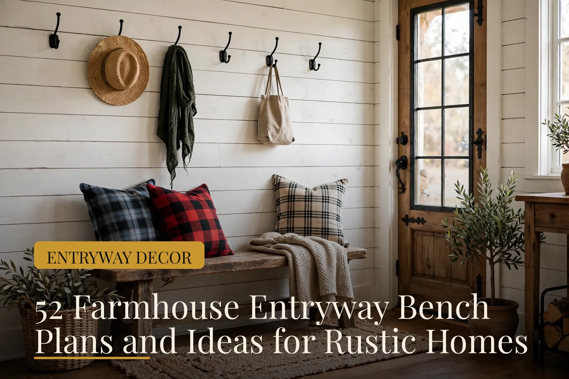farmhouse entryway bench plans image